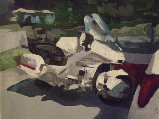 Paintings: My dads bike (Block in)